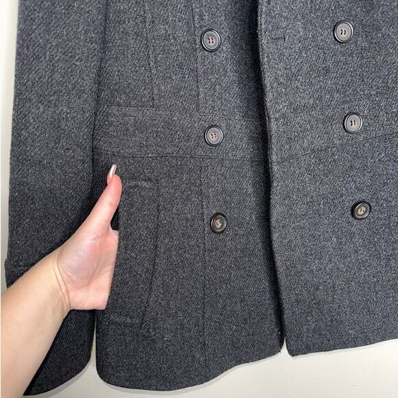 J. Crew Stadium Cloth Double Breasted Pea Coat Dark Gray Size US 2 Pockets - Picture 3 of 6